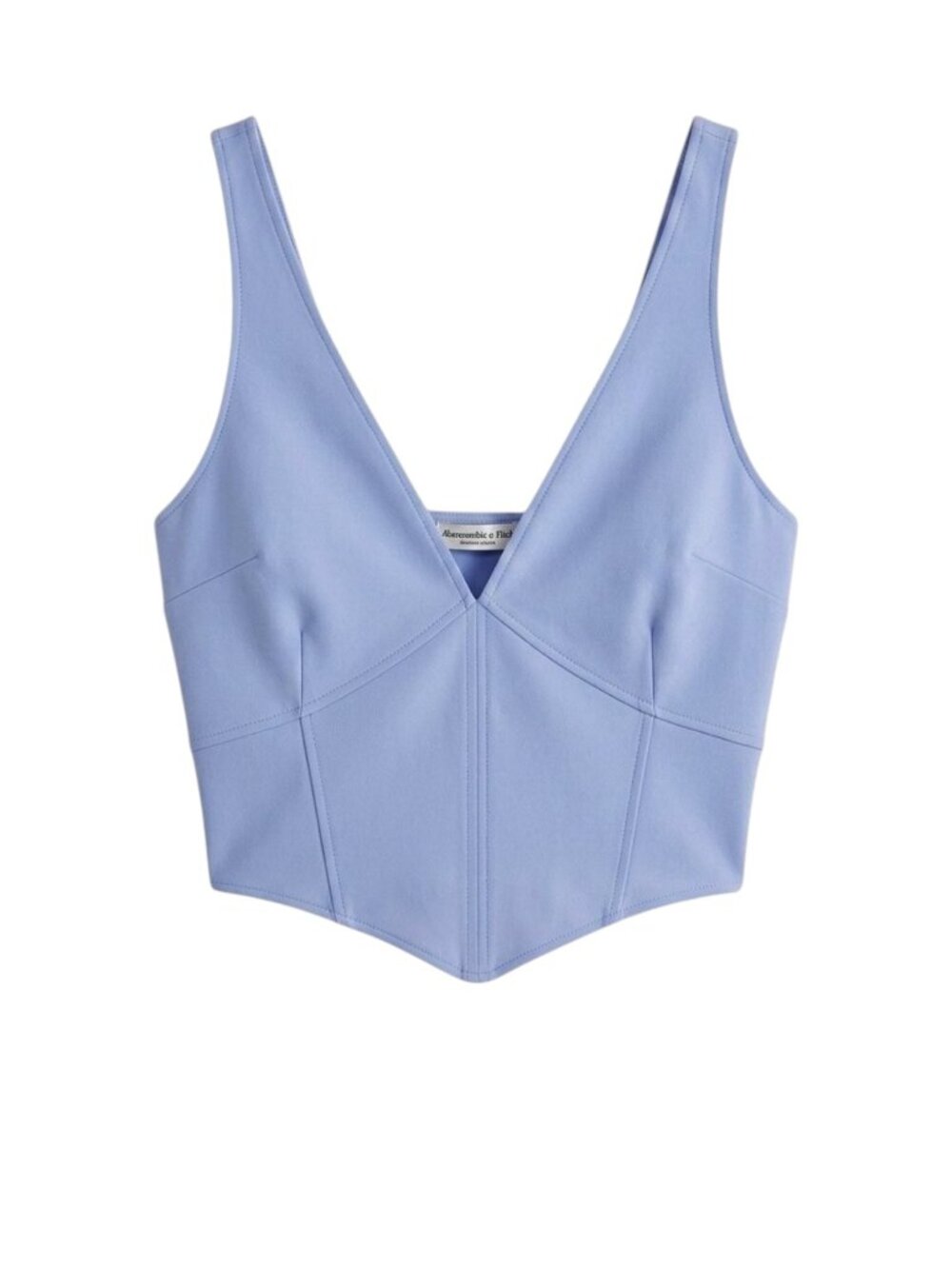 ABERCROMBIE & FITCH Blue Plunge Corset Tank, Size Small - NWT